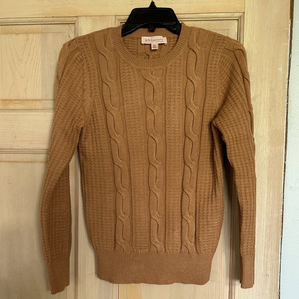 Philosophy, crewneck cable-knit pullover, size small